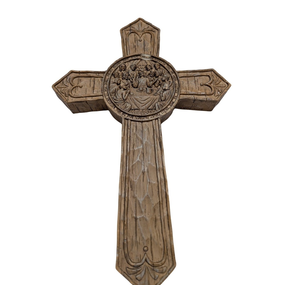 Spiritual Harvest The Last Supper Resin mix Cross CJ-0943 12 in UDC 05 hanging *